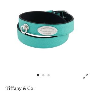 Tiffany & Co  Leather Narrow Double Wrap Bracelet
Box, Pouch with white Ribbon
